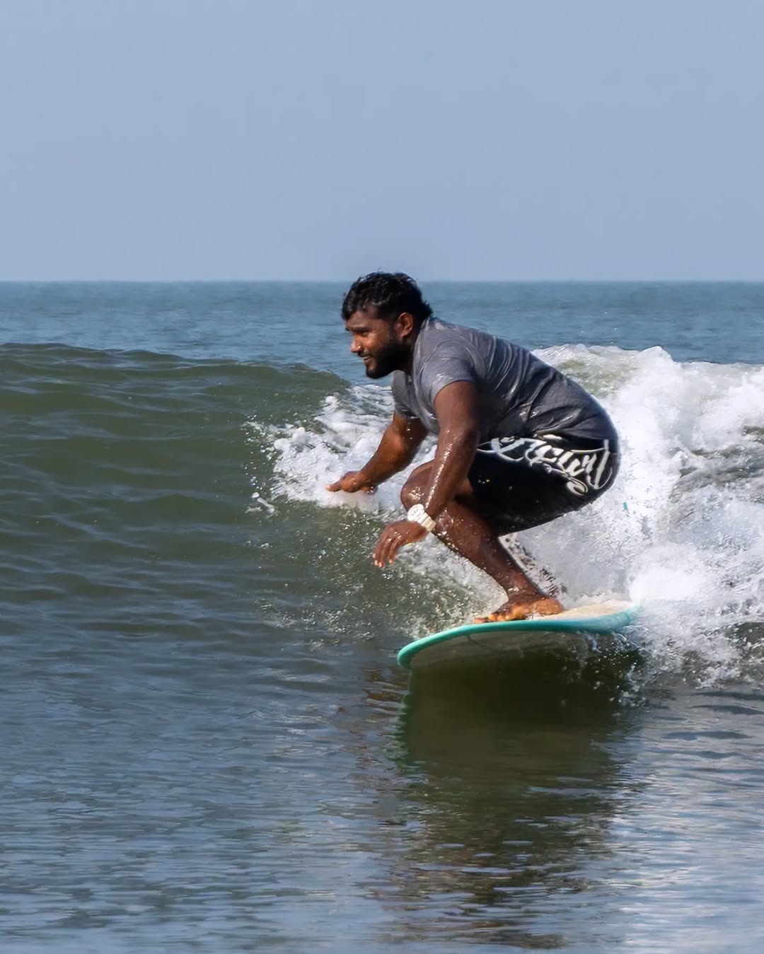 Surfing with Goa Surf School at Arambol beach