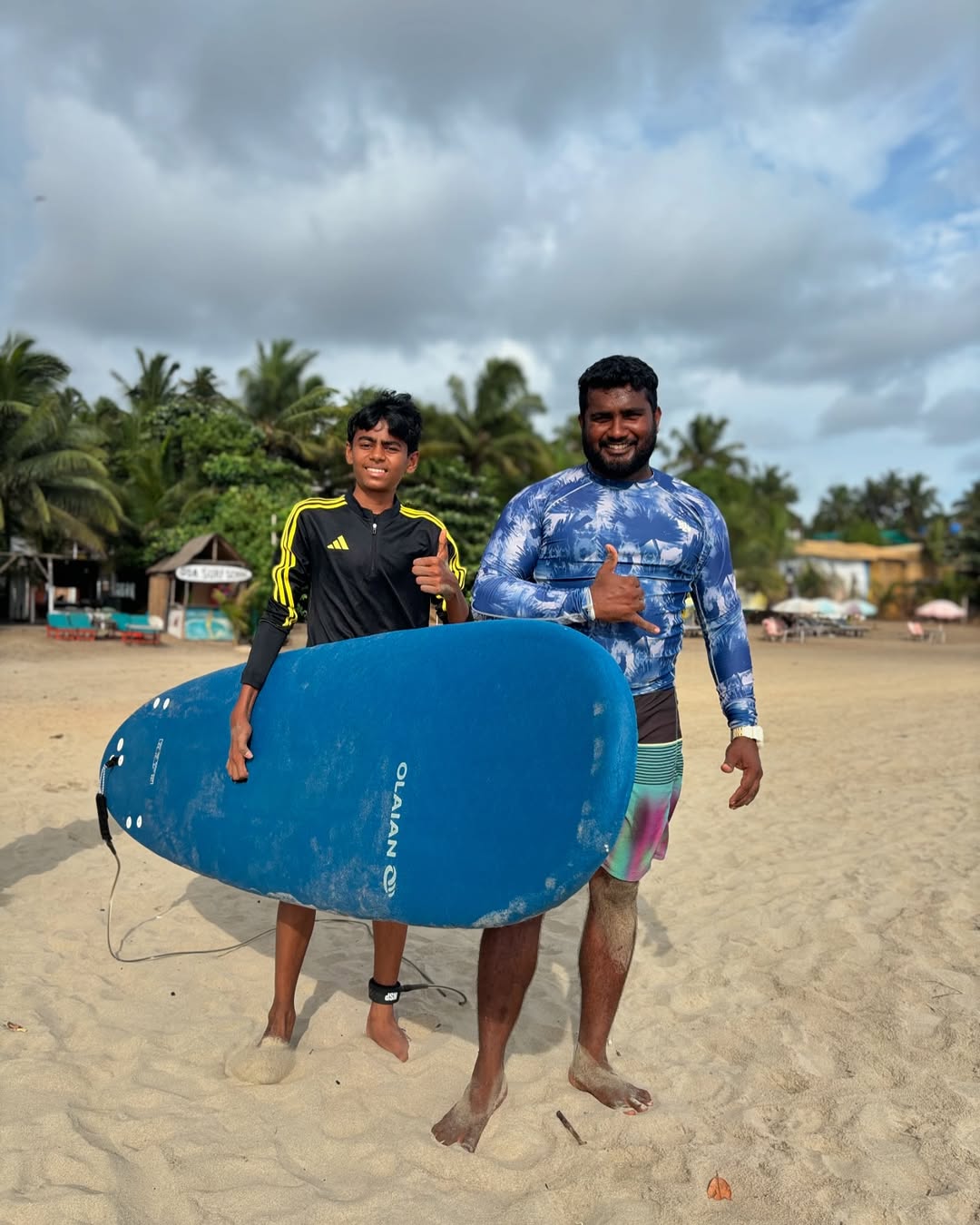 Surfing with Goa Surf School at Arambol beach