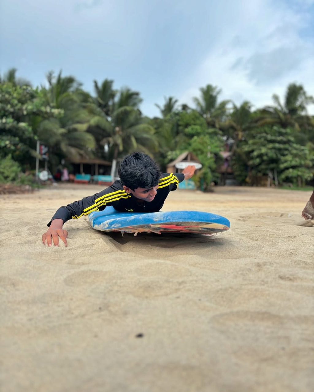 Surfing with Goa Surf School at Arambol beach