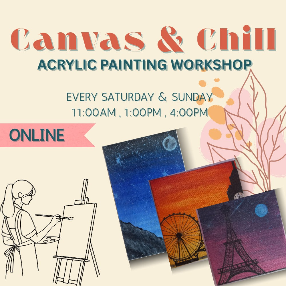 Online Canvas & Chill: Acrylics Painting Workshop