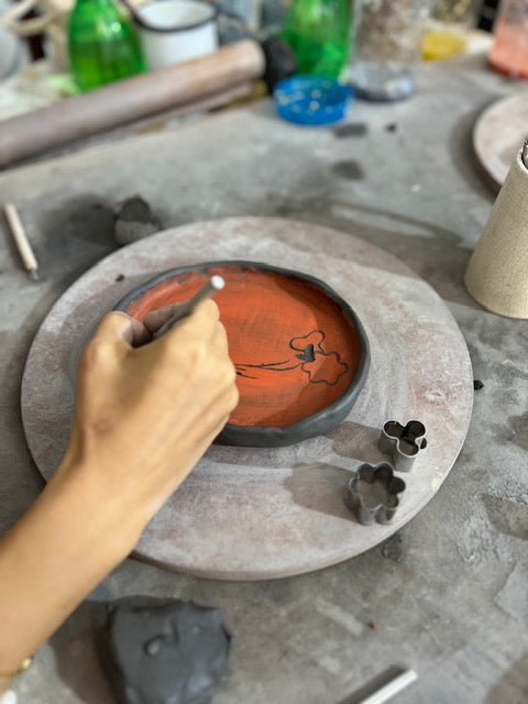 Pottery Workshop - Make, Paint, Carve your own ceramic wall plate or trinket dish