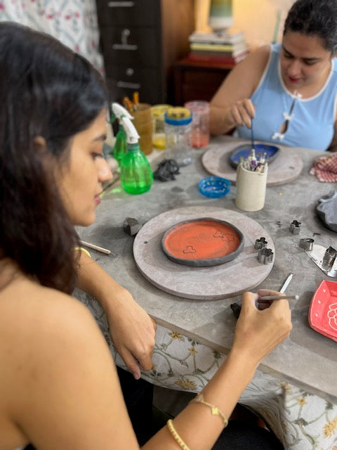 Pottery Workshop - Make, Paint, Carve your own ceramic wall plate or trinket dish
